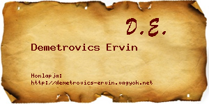 Demetrovics Ervin névjegykártya